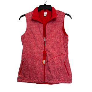 Antigua Womens Sleeveless Full Zip Vest Small Heather Red Lightweight